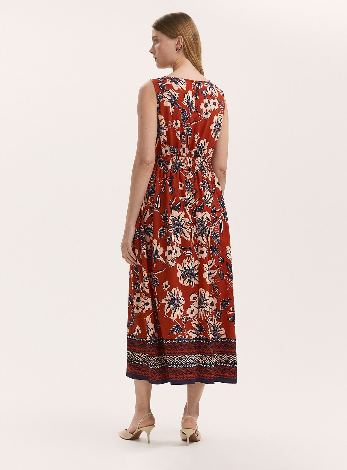 FINERY Willow Dress Rust Floral 16 - Image 4 thumbnail